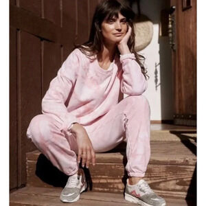 Allfenix Aryah Sweatshirt Pullover Long Sleeve Tie Dye Print Cotton Pink Size XS